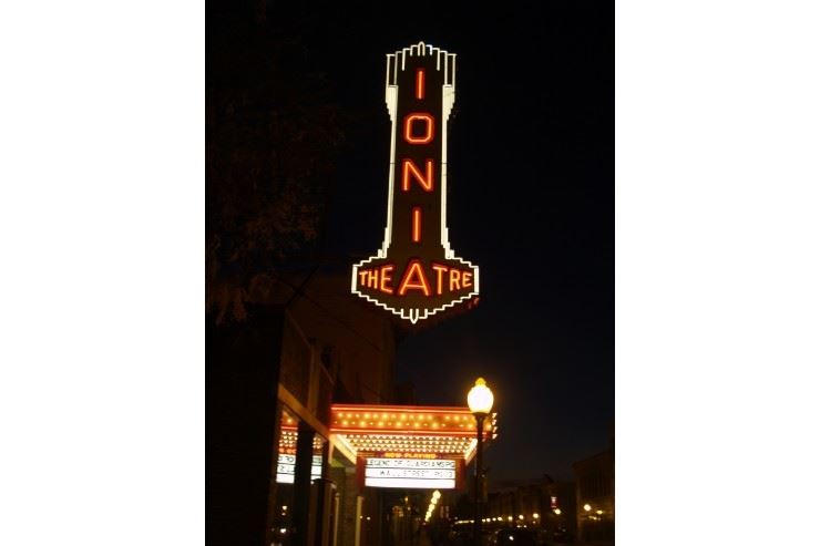 Outside the Ionia Theater Building - Nighttime